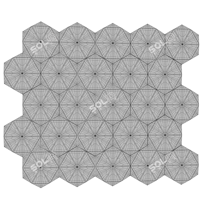 Mosaic Marvel: 3D Decorative Panel 3D model image 3