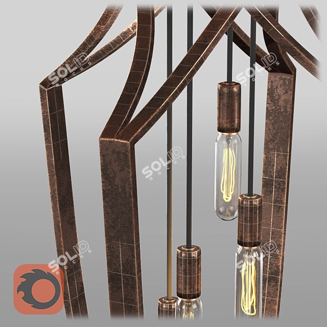 Elegant Windchime Lamp 3D model image 2