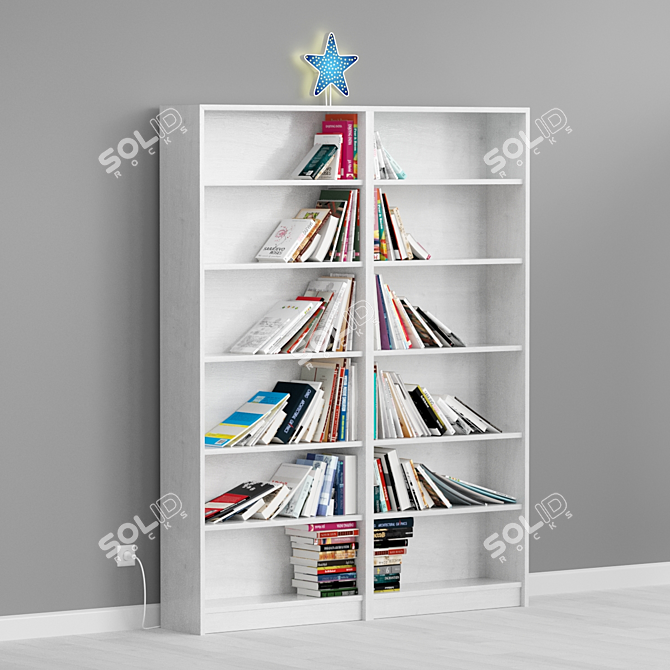 Festive Bookshelf Tree 3D model image 2