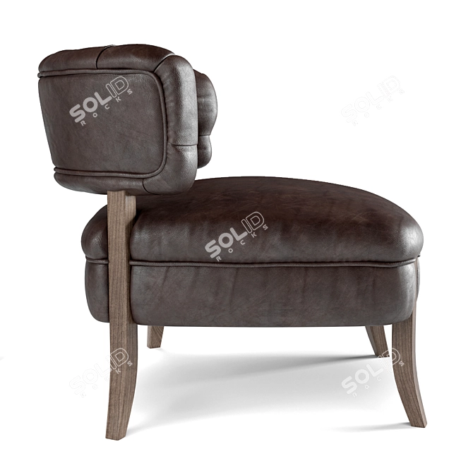 Elegant Velvet Accent Chair 3D model image 3