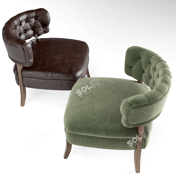 Elegant Velvet Accent Chair 3D model image 4