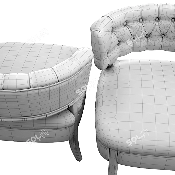 Elegant Velvet Accent Chair 3D model image 5