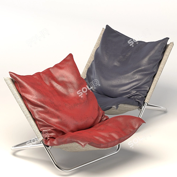 Stylish Cross Chair in Two Colors 3D model image 1