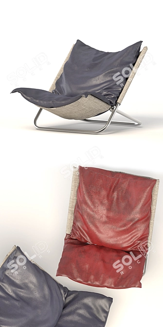 Stylish Cross Chair in Two Colors 3D model image 2