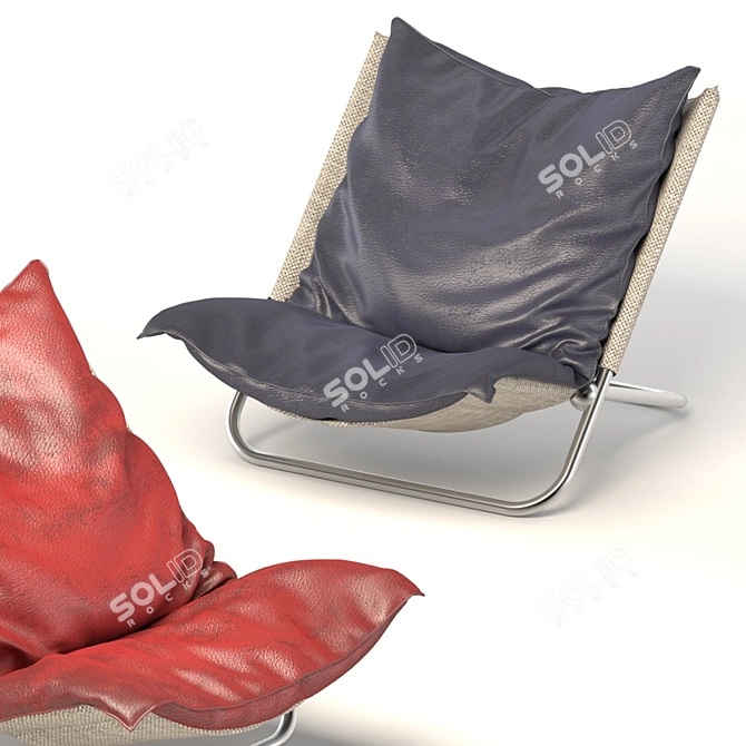 Stylish Cross Chair in Two Colors 3D model image 4