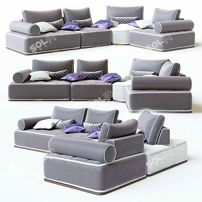 Kingstone Modular Sofa Set 3D model image 1