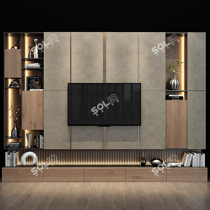  Stylish TV Shelf 088 3D model image 1