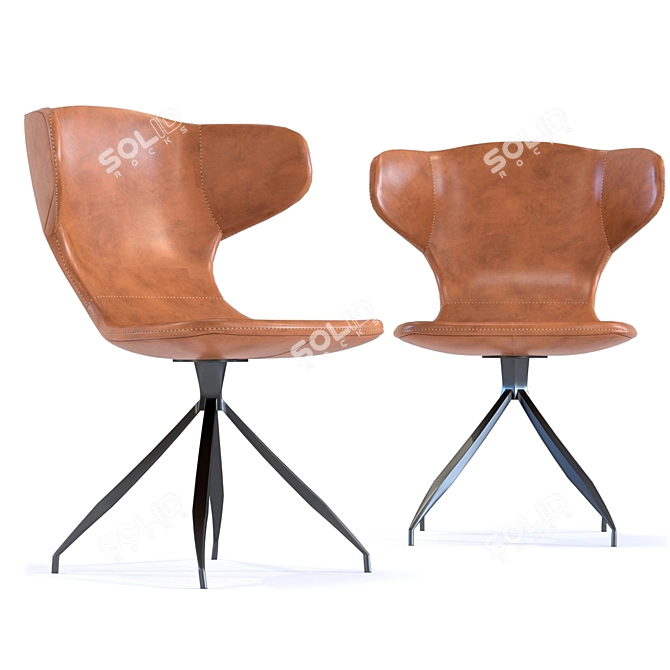 Retro Rusty Chair: Elegant Vintage Design 3D model image 1