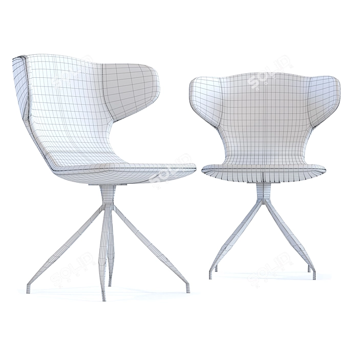 Retro Rusty Chair: Elegant Vintage Design 3D model image 2