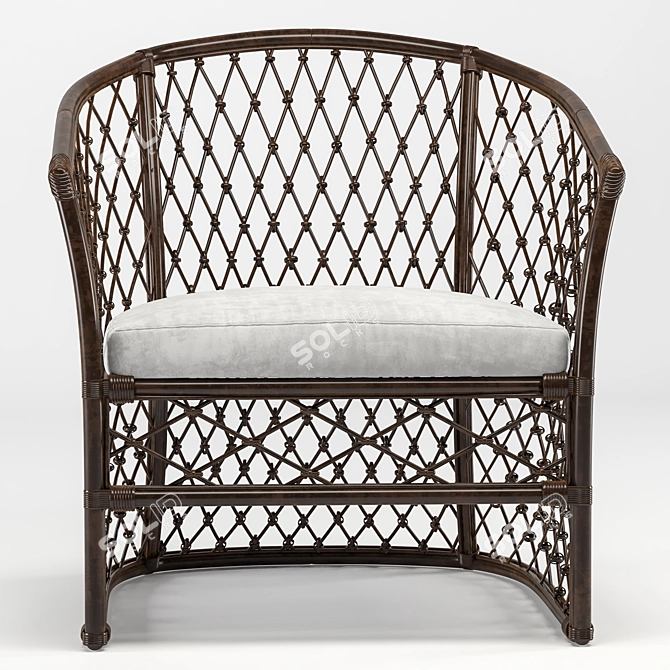 Tropical Bliss: Bahama Honey Rattan Ava Chair 3D model image 2