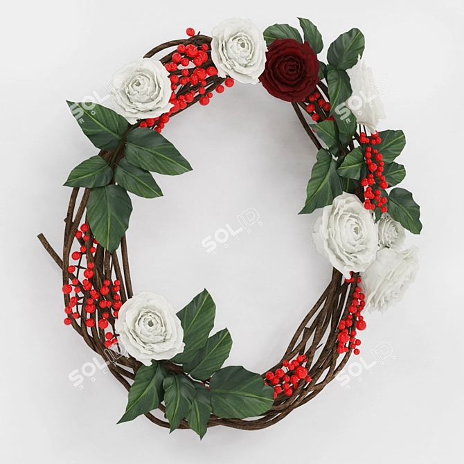 RosaWreath: Elegant Decorative Blooms 3D model image 2