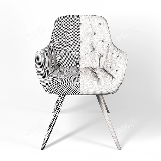 Elegant Angel Cerda Chair - Perfect Blend of Style and Comfort 3D model image 2