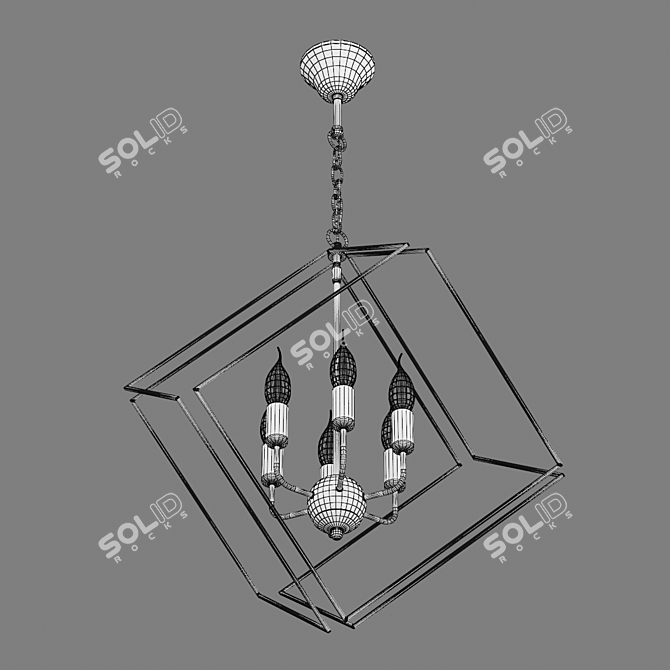 Modern Cage Pendant Light 3D model image 3