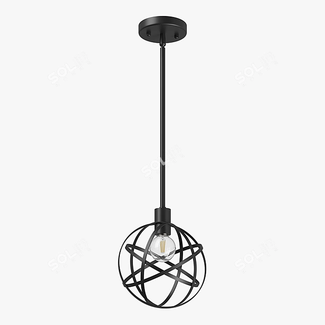 Modern Cage Pendant Light 3D model image 1