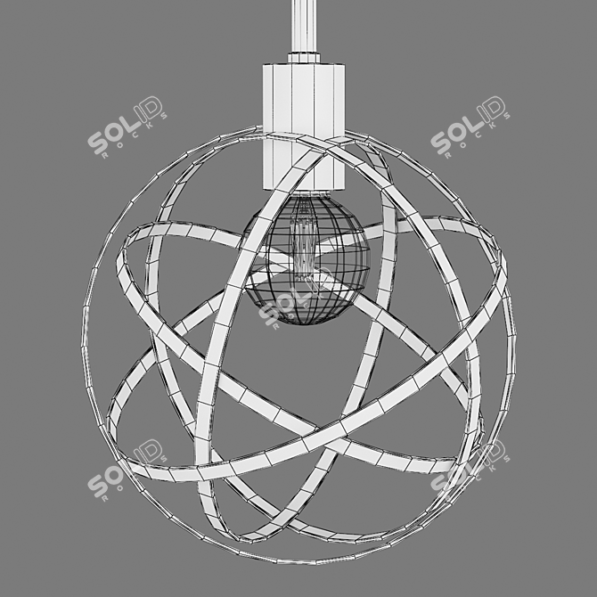 Modern Cage Pendant Light 3D model image 4