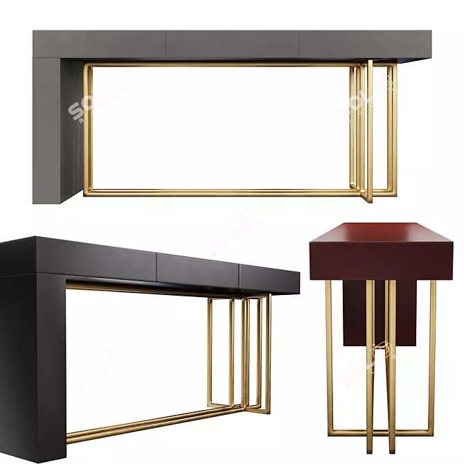 Elegant Meridiani Quincy Console 3D model image 1