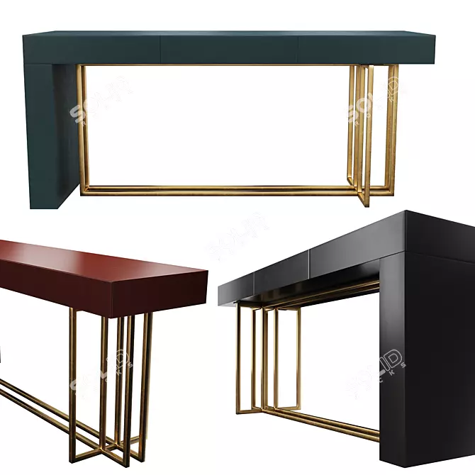 Elegant Meridiani Quincy Console 3D model image 2