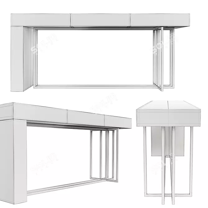 Elegant Meridiani Quincy Console 3D model image 3