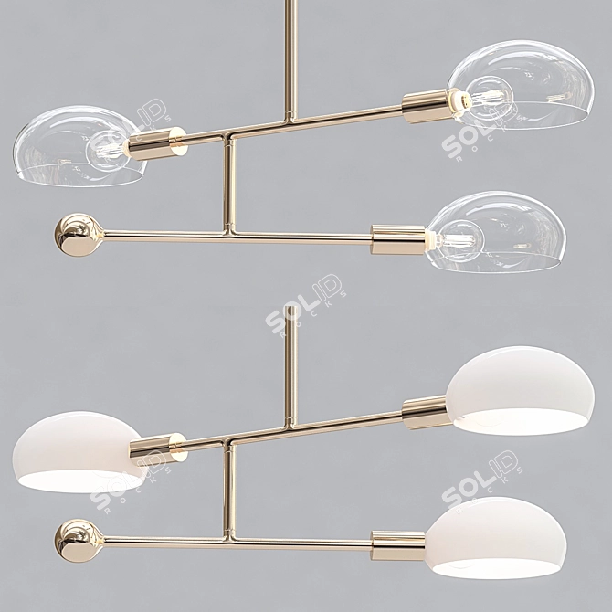 Elegant Brass Tangle Chandelier 3D model image 1