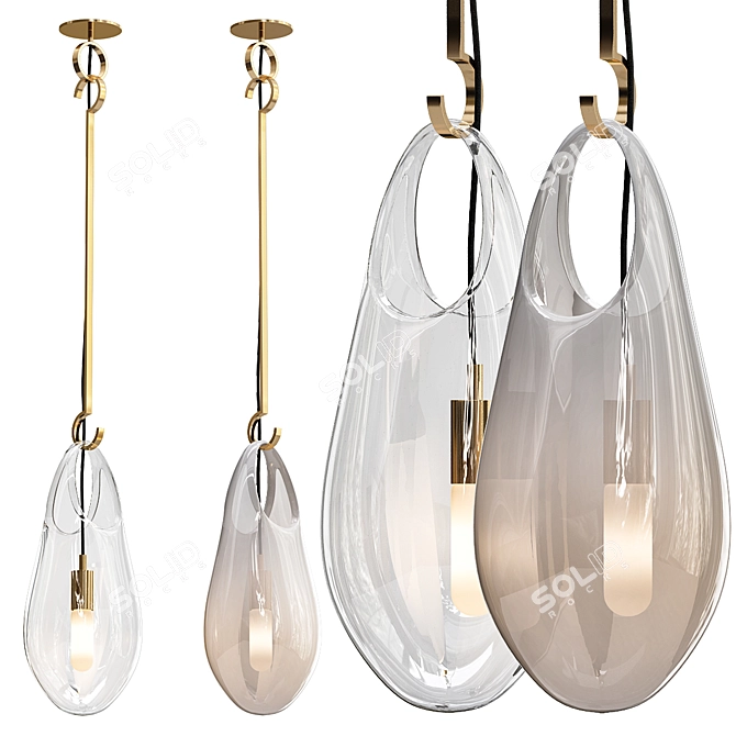 Elegant 18K Gold Pendant 3D model image 1