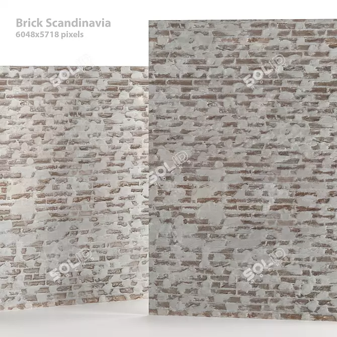 Seamless Scandinavian Brick Texture 3D model image 1