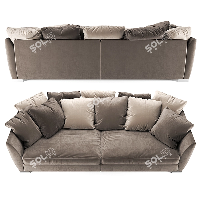 BRONX Modern Fabric Sofa: Stylish and Spacious 3D model image 2