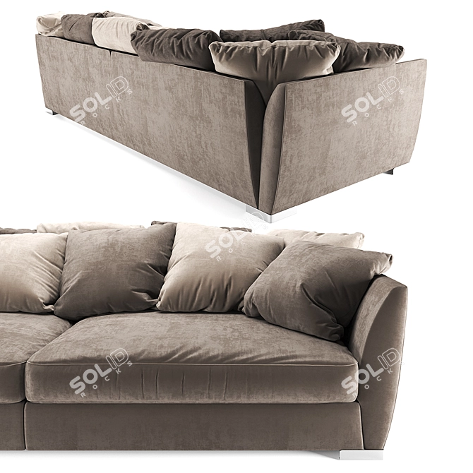 BRONX Modern Fabric Sofa: Stylish and Spacious 3D model image 3