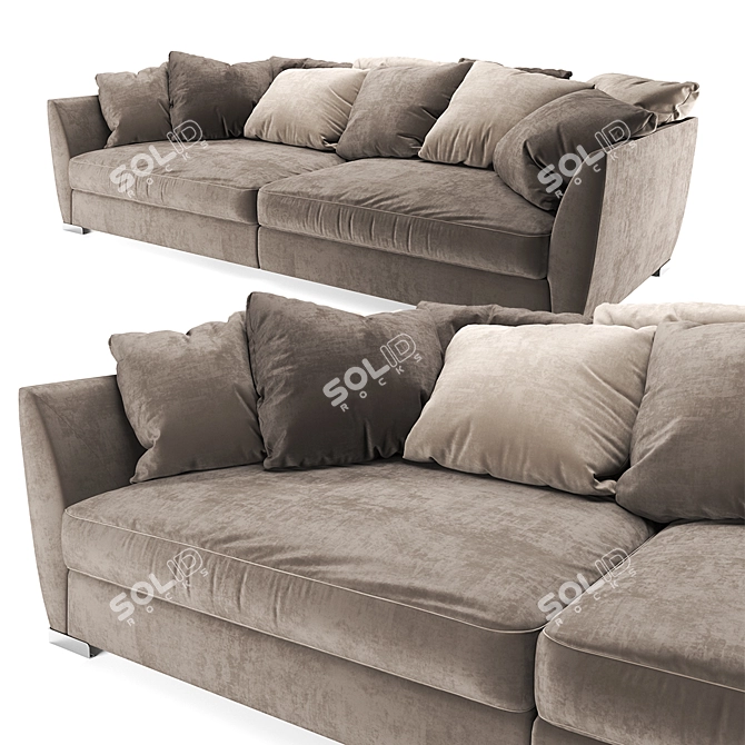 BRONX Modern Fabric Sofa: Stylish and Spacious 3D model image 4