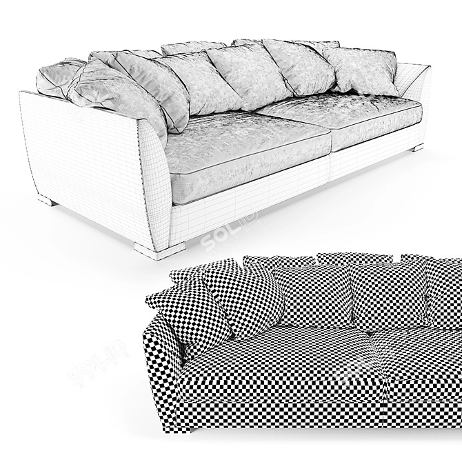 BRONX Modern Fabric Sofa: Stylish and Spacious 3D model image 5