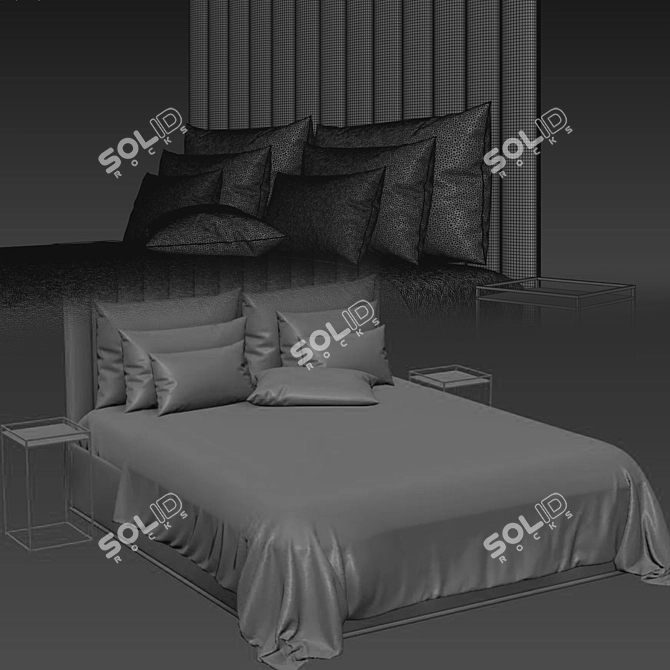 Modern 3D Bed Set - High Quality Design & Modeling 3D model image 4