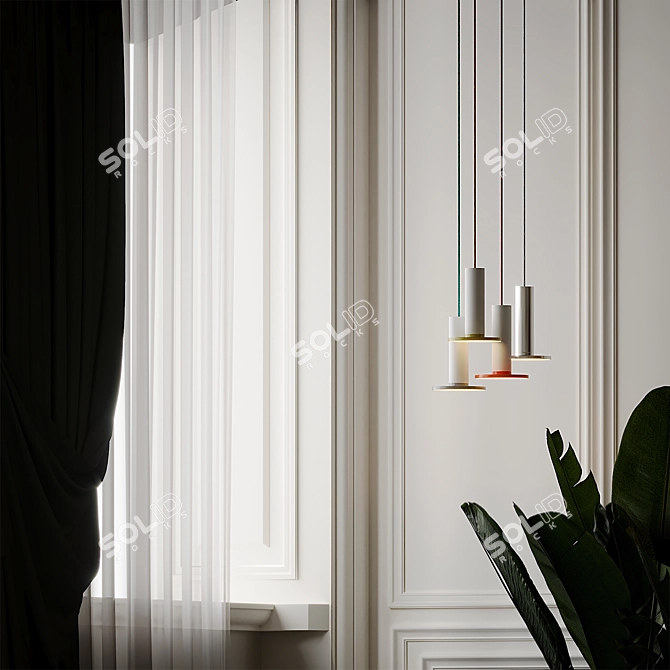 CIELO HI-BRIGHT Pendant: Sleek and Luminous 3D model image 4