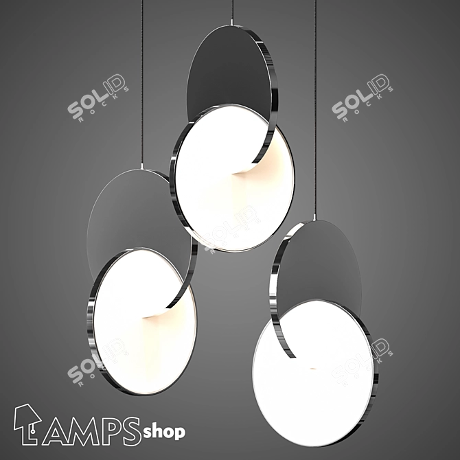 Sunrise B Chandelier: Elegant & Modern 3D model image 1