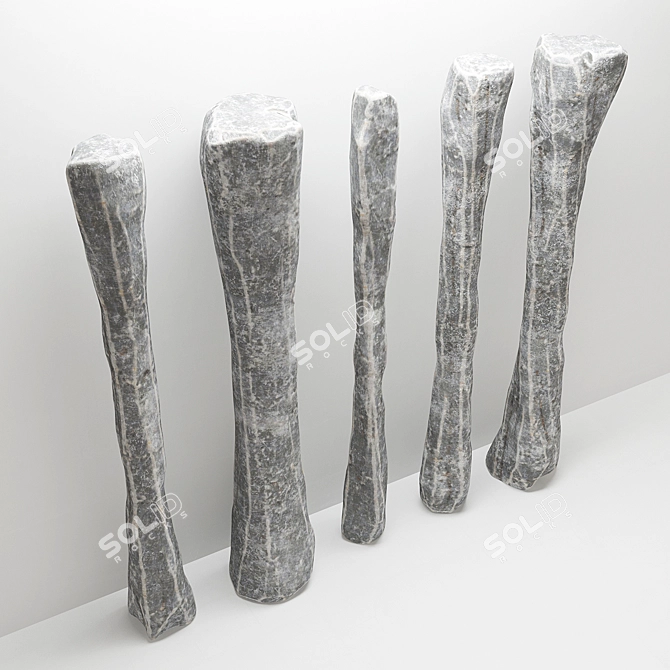 Decorative Rock Stone Column: Elegant and Versatile 3D model image 3