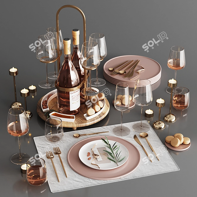 Modern Serving Table 3D model image 1