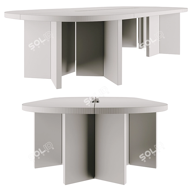 Spacious Meeting Table | 1500W x 3000L x 700H 3D model image 2