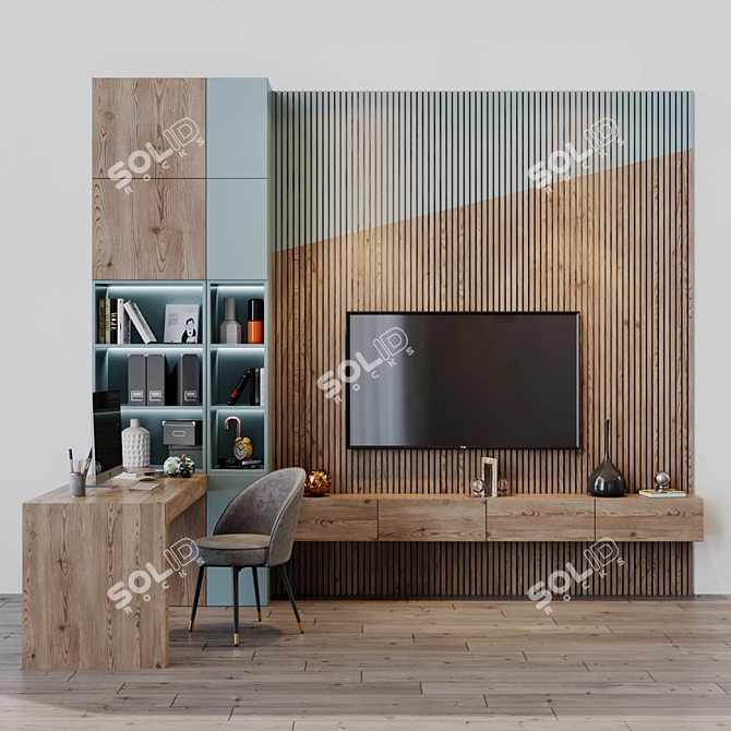Title: Sleek TV Set with Designer Touch 3D model image 1