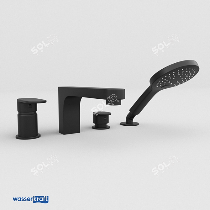 Elbe 7455 Black Bathtub Mixer 3D model image 1