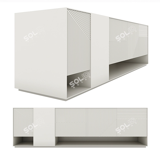 Elegant Hampden Media Console 3D model image 1