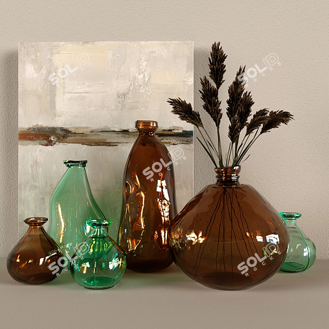 Zara Home Asymmetric Bottles: Stylish Decor for Every Space 3D model image 2