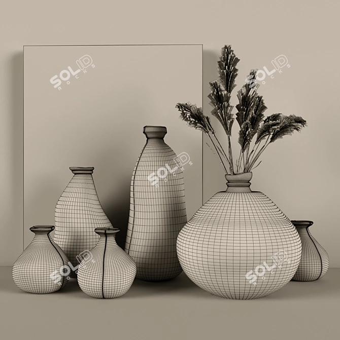 Zara Home Asymmetric Bottles: Stylish Decor for Every Space 3D model image 3