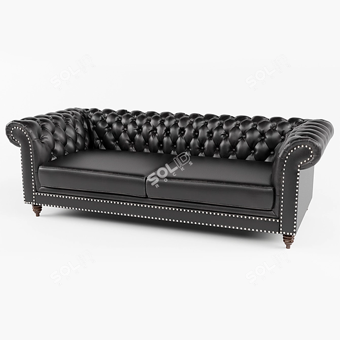 Luxurious Chesterfield Sofa 3D model image 1