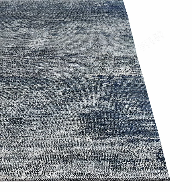 Luxury Hand-Knotted Silk & Wool Rug 3D model image 2