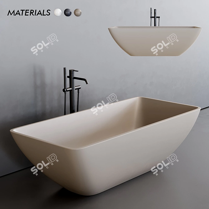 Luxury Quadra Freestanding Bathtub 3D model image 1