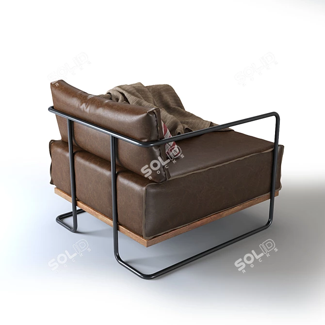 Industrial Leather Colin Chair 3D model image 7