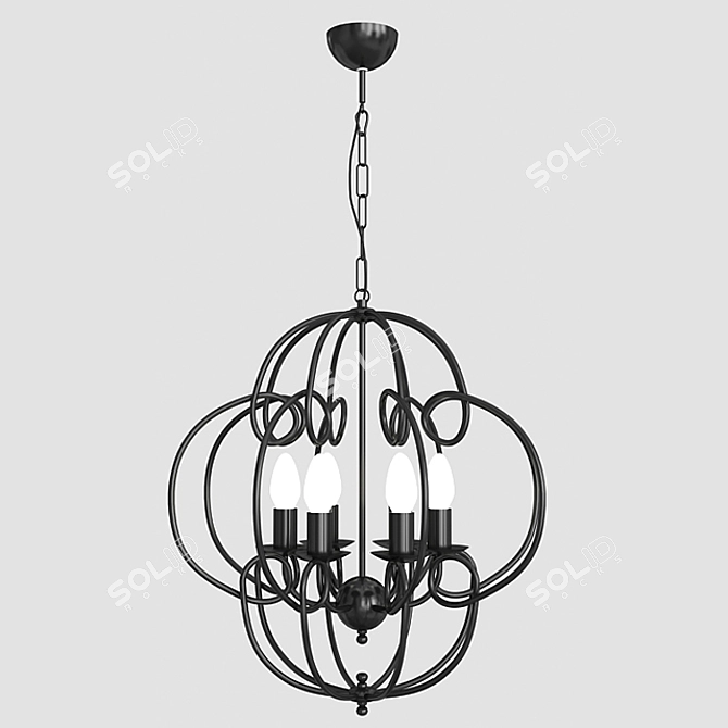 Sarin Modern Chandelier - 930mm Height 3D model image 1