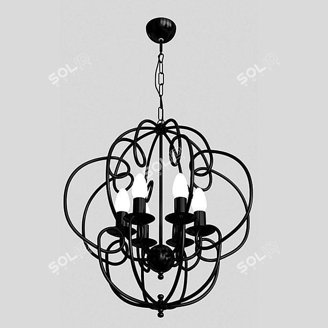 Sarin Modern Chandelier - 930mm Height 3D model image 2