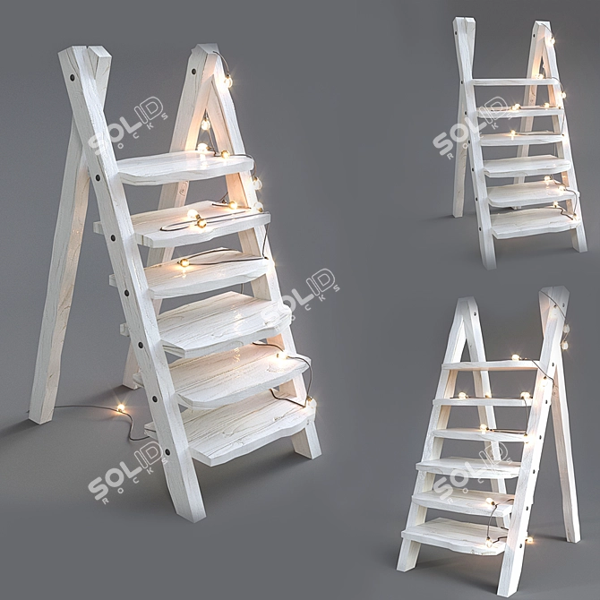 Elegant Garland Staircase 3D model image 1