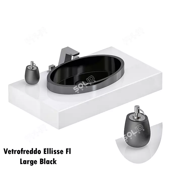 Elegant Black Glass Vessel 3D model image 1
