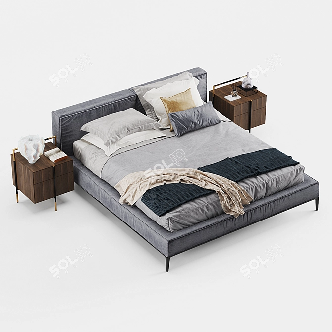 Modern Frigerio Taylor Bed Set 3D model image 3