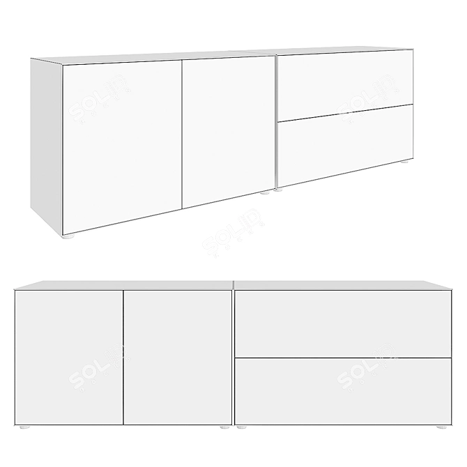 Sleek Minimalist Piure NEX Sideboards 3D model image 5